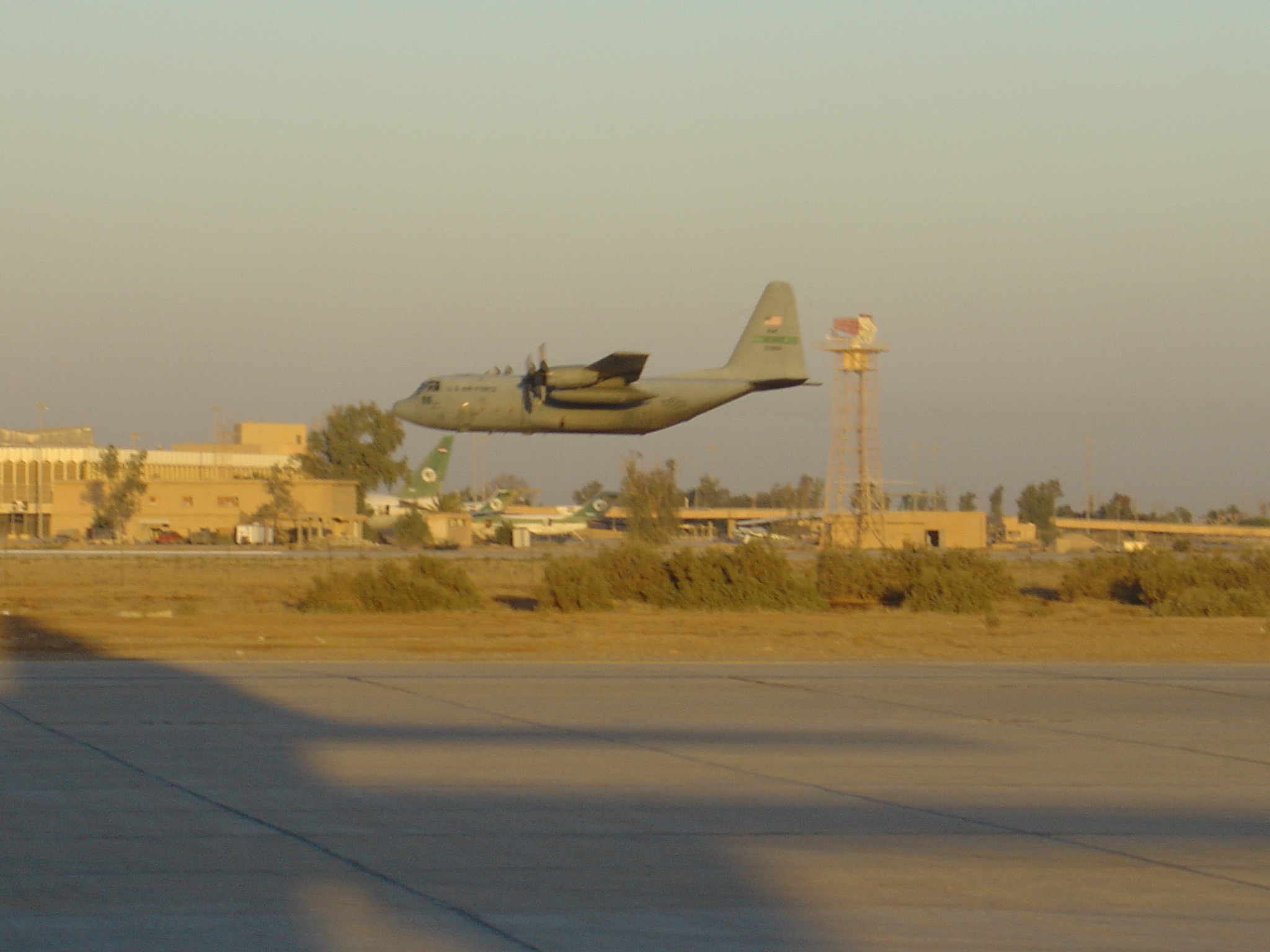 Hercules taking off from airport